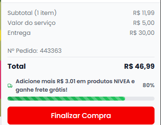 Barra de progresso de frete grátis no checkout