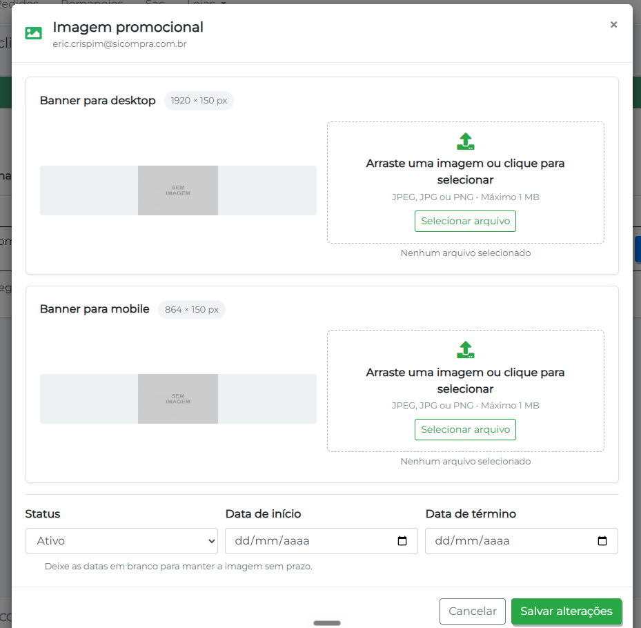 Imagem promocional para um cliente específico